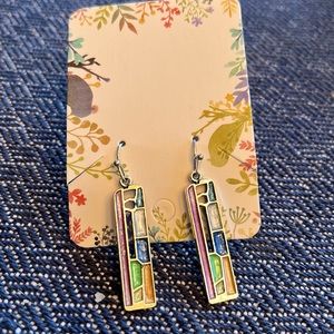 Metal painted earrings